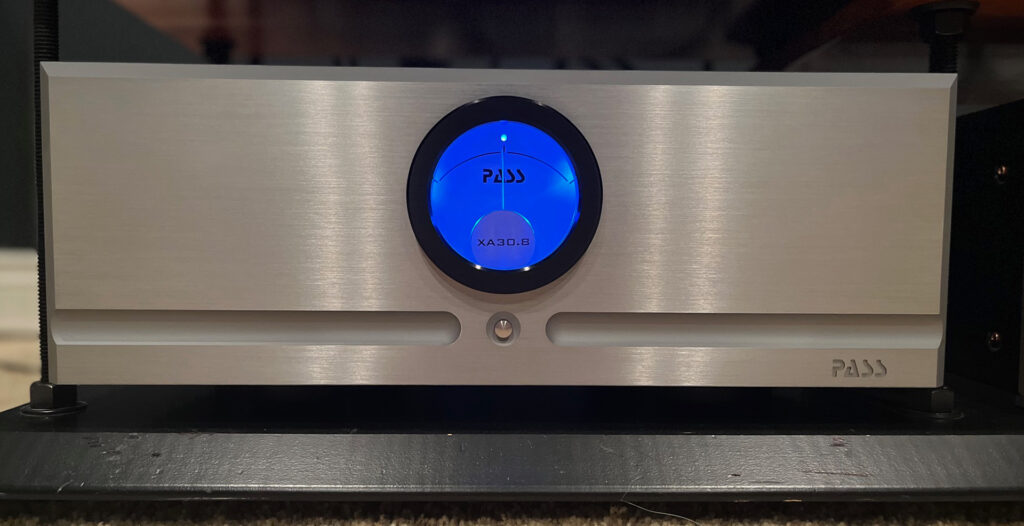 The Pass Labs XA 30.8 power amp installed in Doug Peot's reference system.
