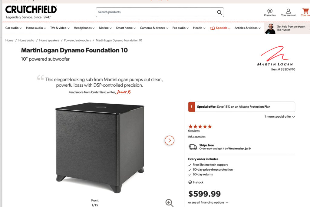 FutureAudiophile.com currently partners with Crutchfield to allow our readers to buy product right from our audiophile news content.