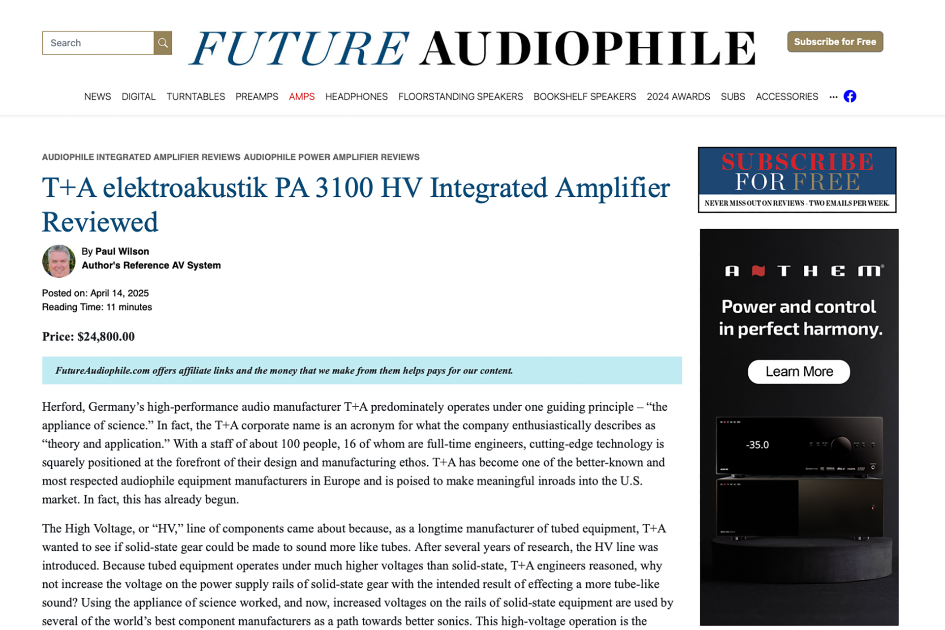 A review from the pages of FutureAudiophile.com.