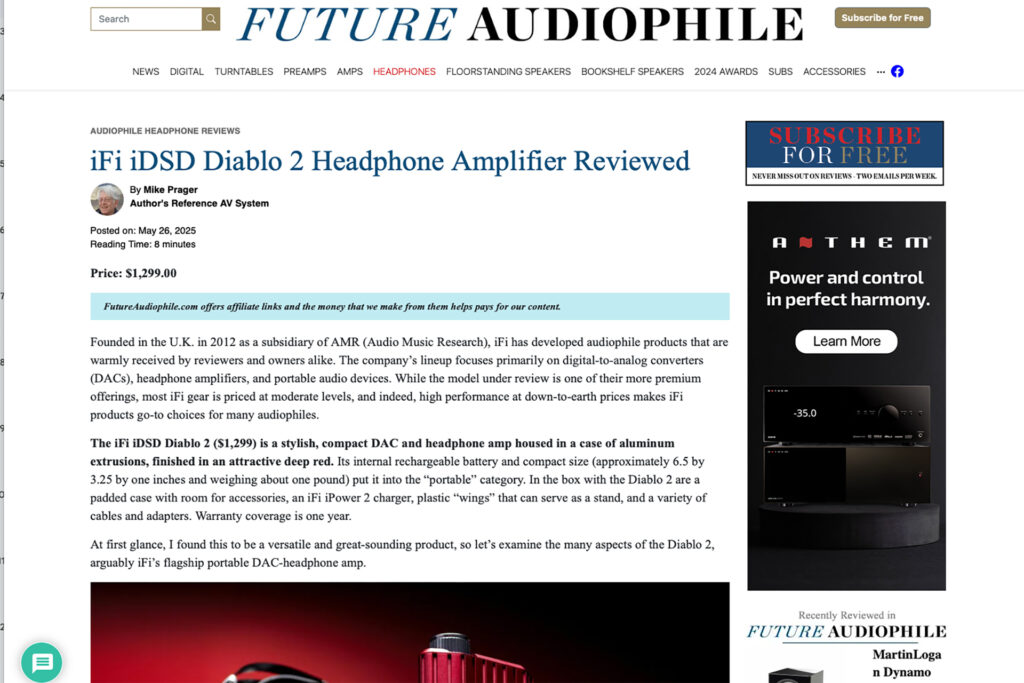 Here's an example of an audiophile review at FutureAudioiphile.com