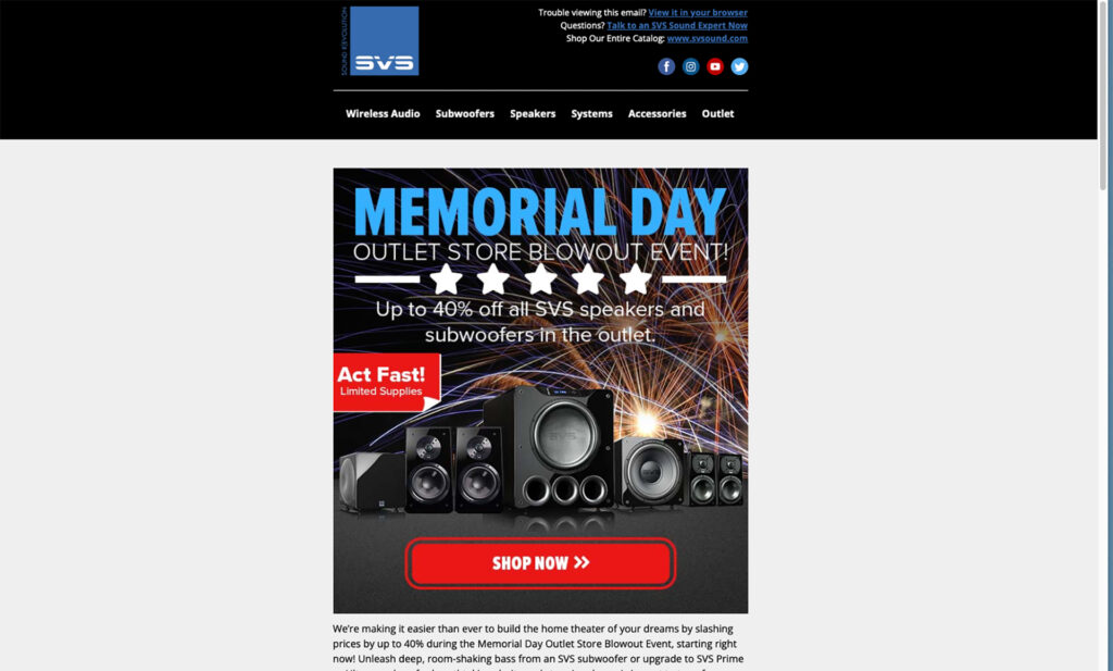 An example of a Dedicated Consumer Emailing from SVS.