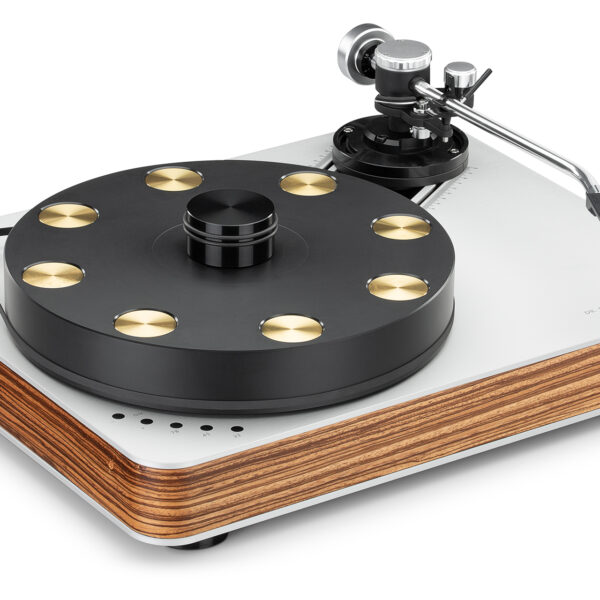 Dr. Feickert Woodpecker Turntable with a white top.