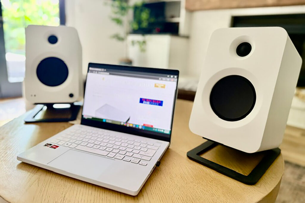 The Kanto REN speakers are perfect but not limited to desktop audio. 