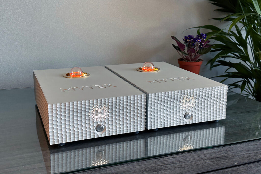 A pair of Mytek Empire amps side by side