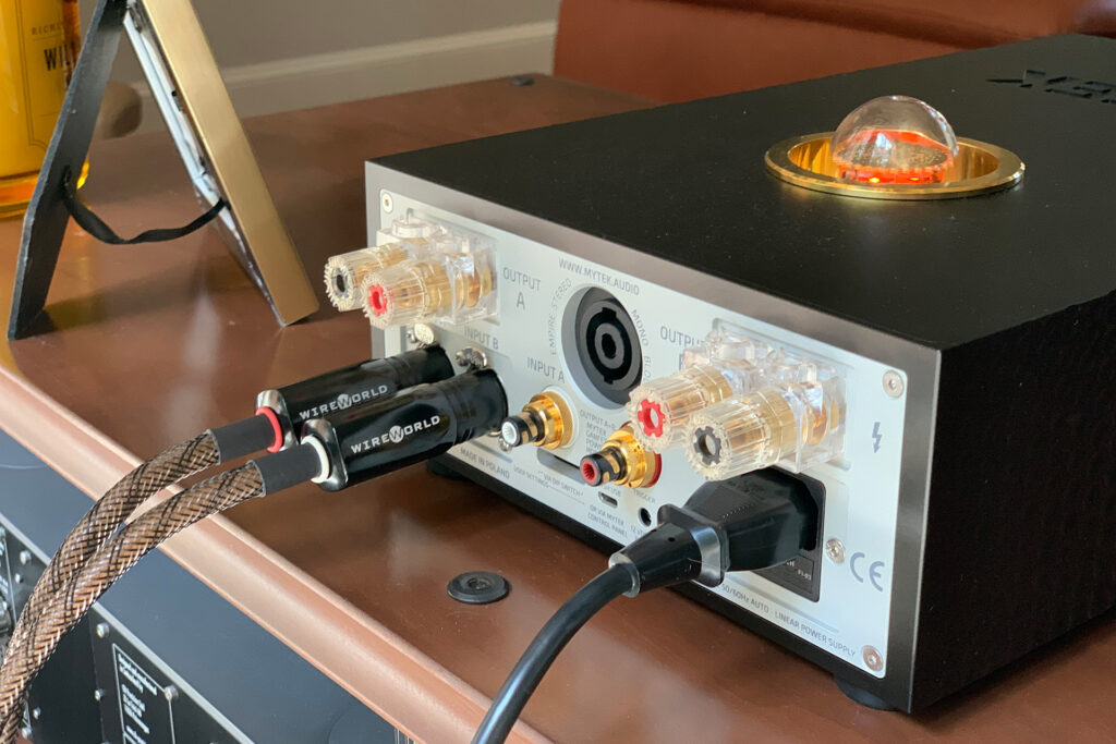 A look at the rear of the Mytek Empire from the rear at Jim Swantko's listening room.