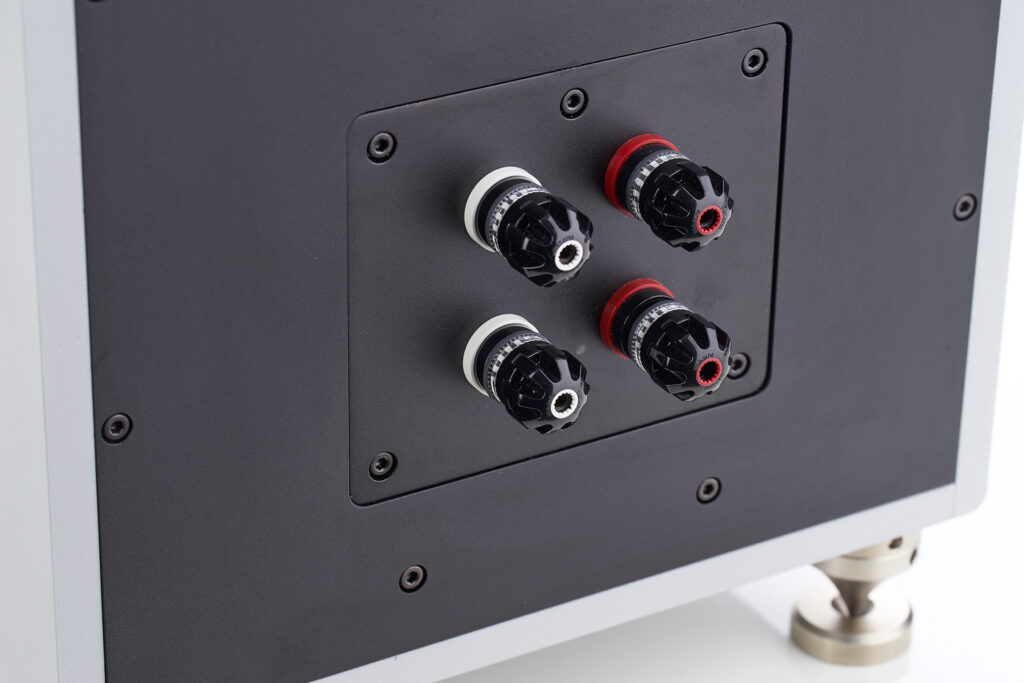 A look at the speaker binding posts on the rear of the Stenheim Alumine 5SE