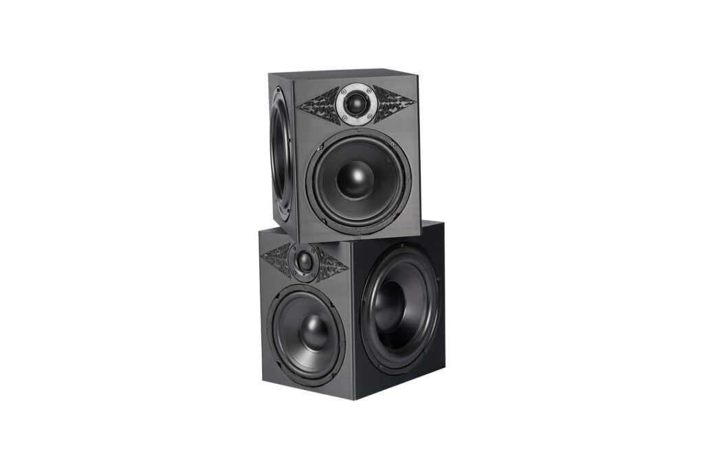 A pair of Chesky Audio LC1 speakers stacked. 