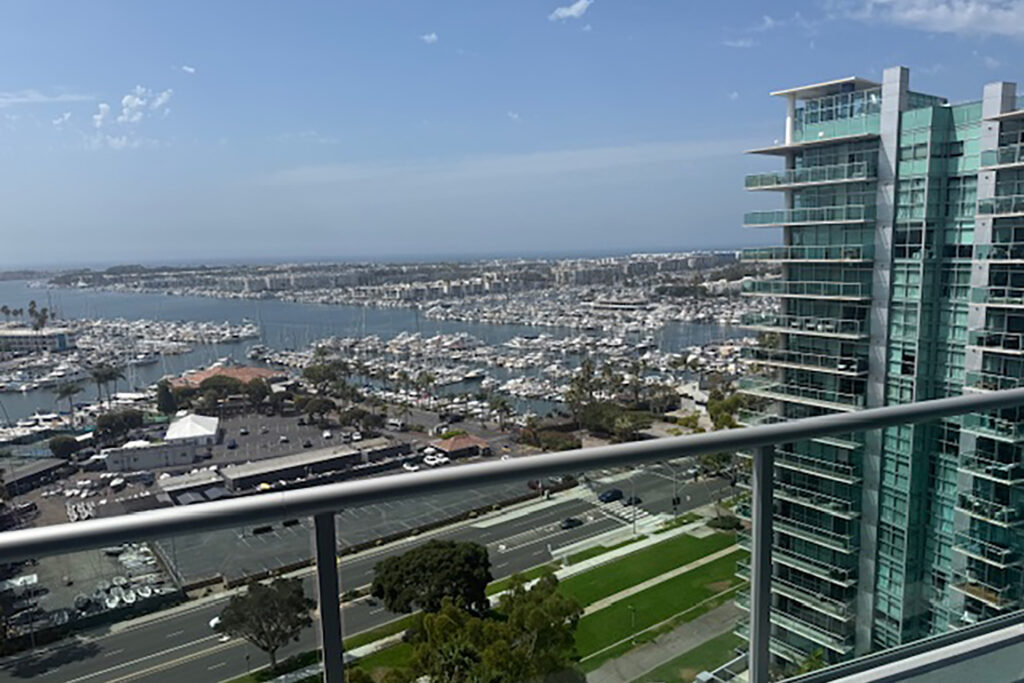 You can see Larry Ellion's four story yacht from the 17th floor of Jerry's new condo. That's a big "boat" if you will...