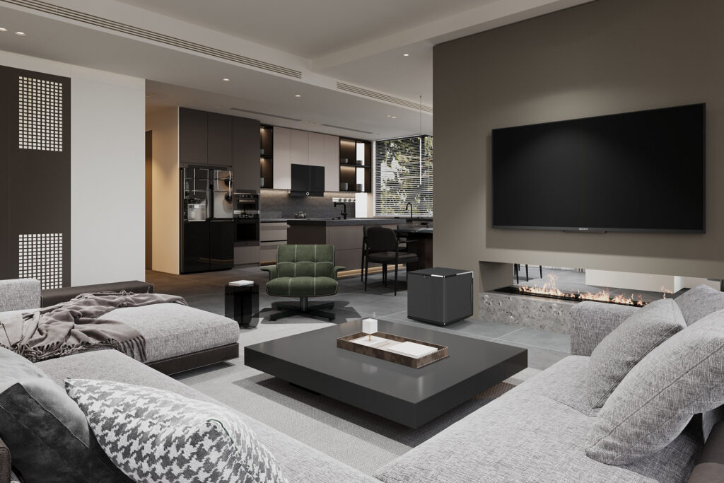 The MartinLogan Grotto sub installed.