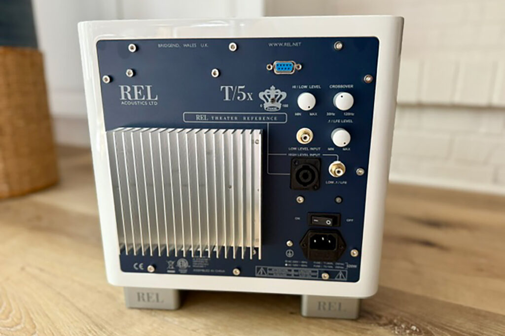 A look at the back panel  of the REL T/X5