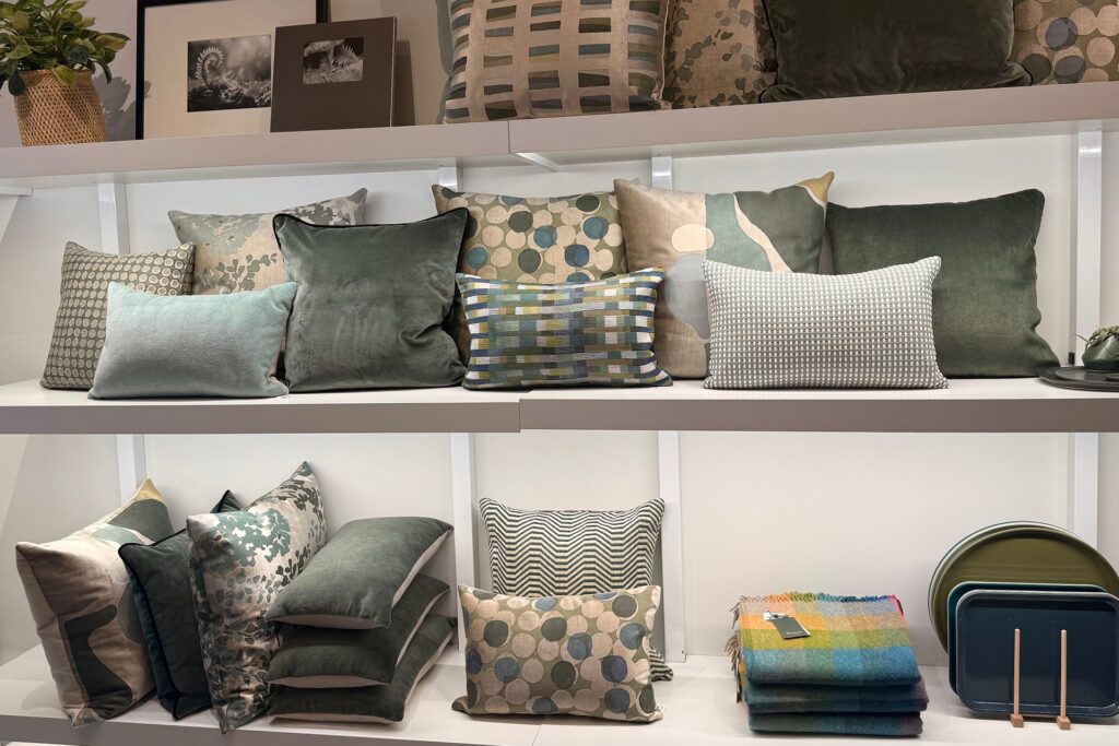 Pillows help acoustically as well as with WAF (wife acceptance factor). Here is the color palette from Room and Board.