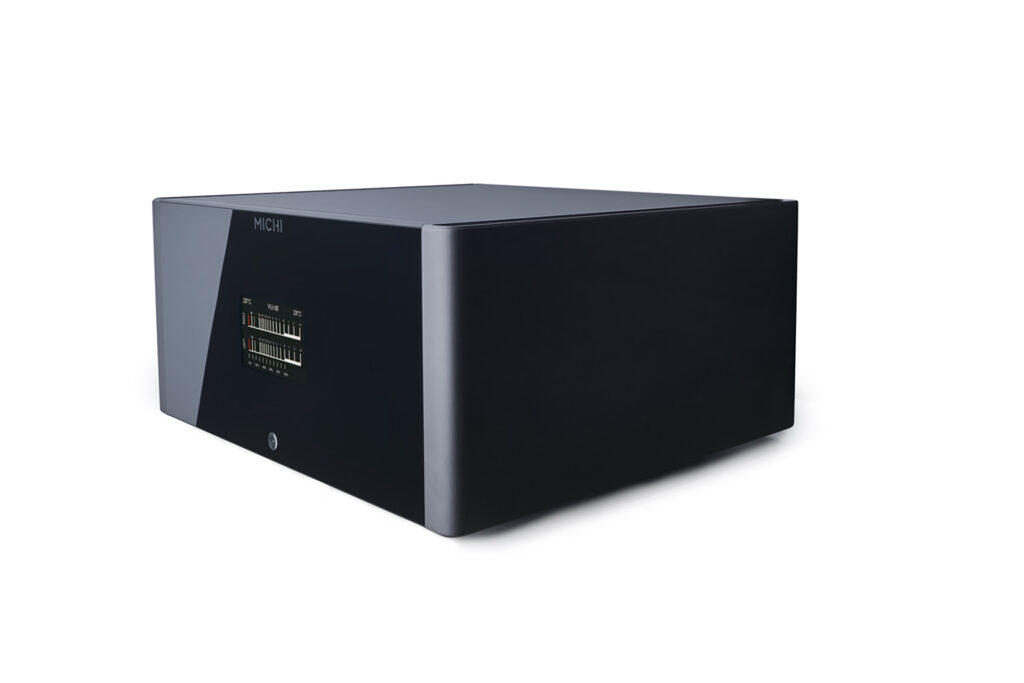 The Michi S5 power amp is big, black and beautiful as a modern class AB audiophile power amp.
