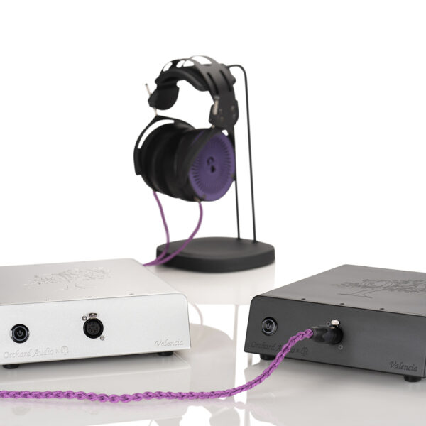 The Orchard Audio Valencia with a set of high end, wired headphones.