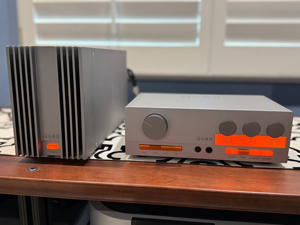 The Quad 303 amp and 33 preamp at Bob Barrret's home.