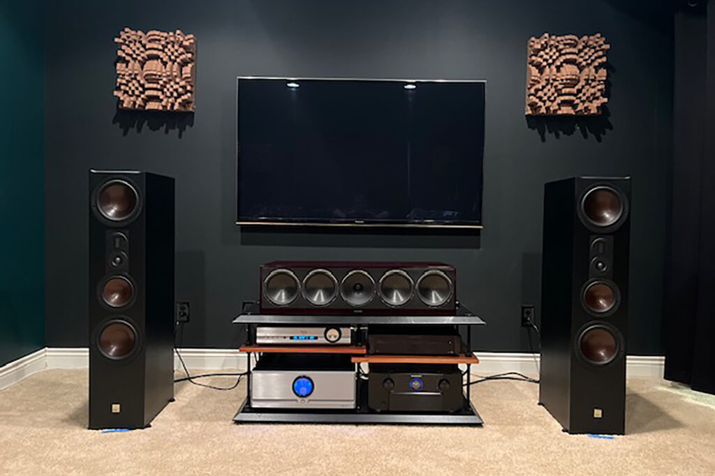 The Dali Opticon 8 speakers installed at Doug Peot's room.