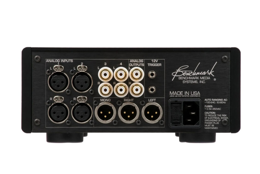 A look at the rear of the Benchmark Media HPA-4