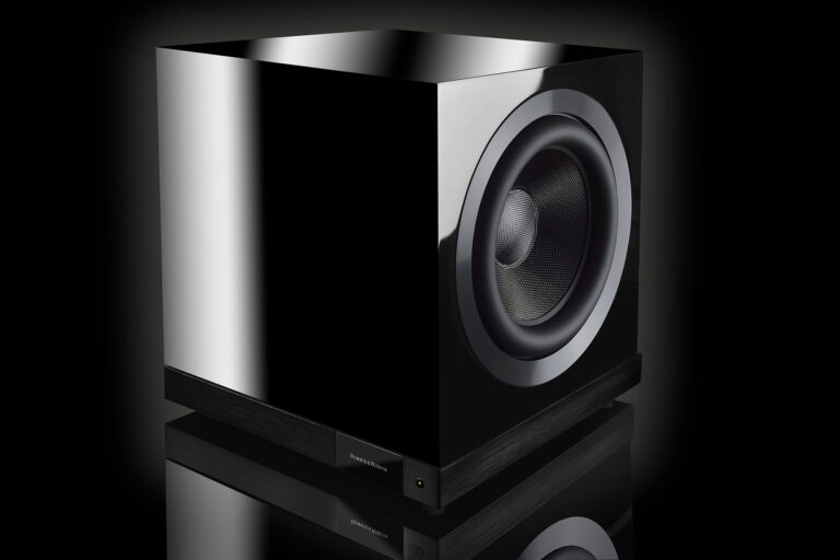 The Bowers & Wilkins DB1D Subwoofer looking sexy dressed in black.