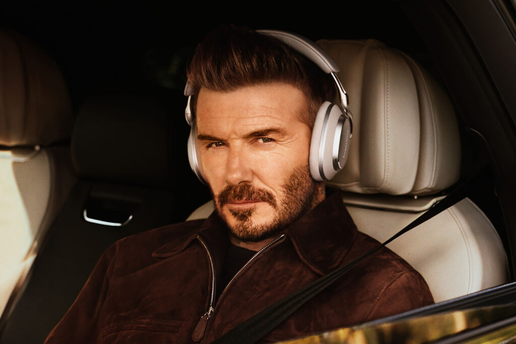Soccer star, David Beckham, endorses the Bowers & Wilkins headphone line. 