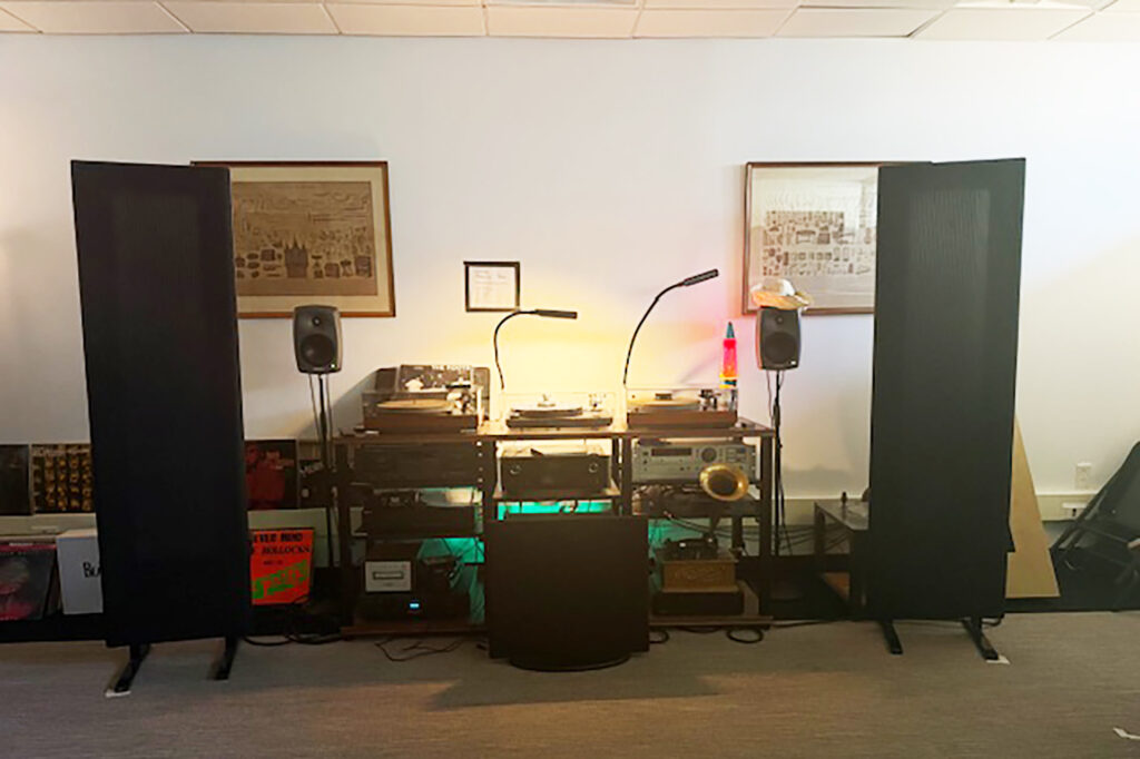 Some of the audiophile gear currently in the Shelemay Media Lab at Harvard.