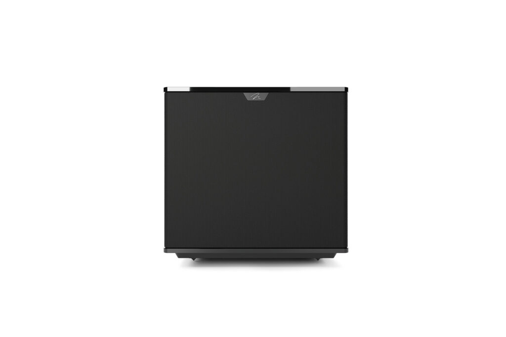 The MartinLogan Grotto 15 with the grills on.