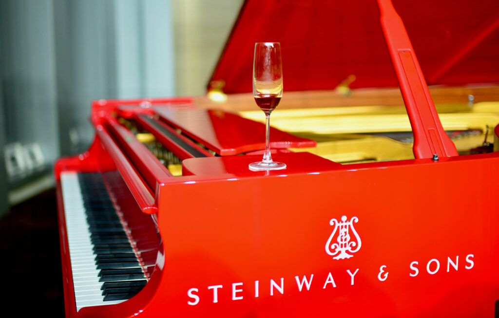 Elton John would like this  flashy Steinway piano.
