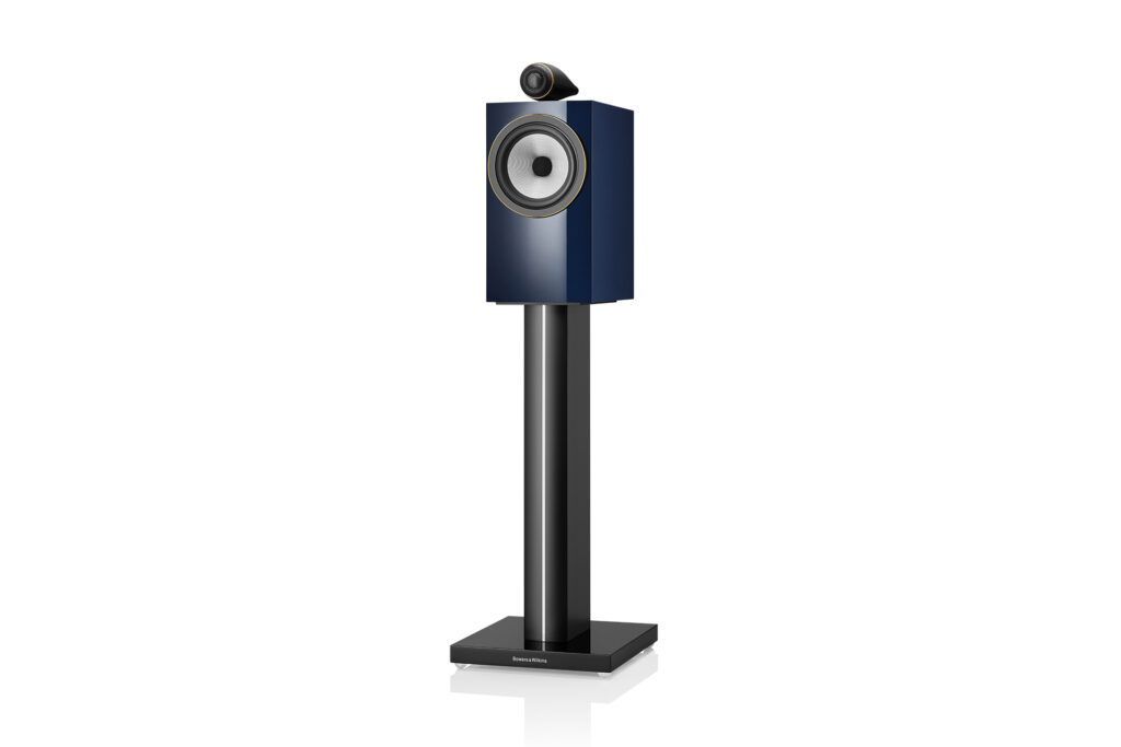 The Bowers & Wilkins 705 Signature speakers in their signature blue color.