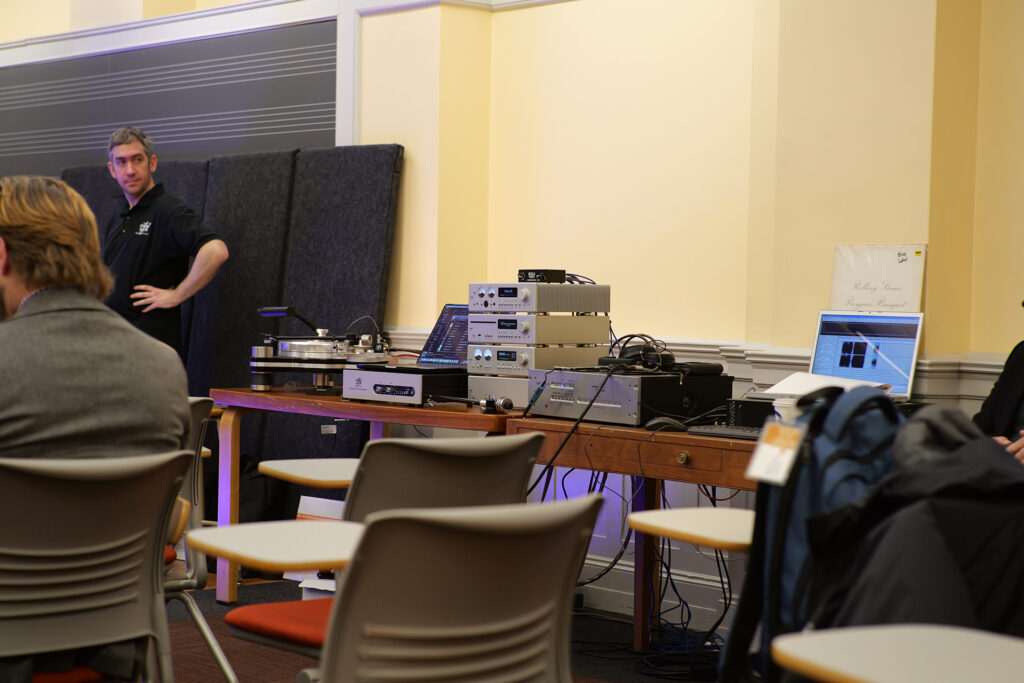 The classroom which we did our presentations for two days is not where the system will live but it was pretty strong acoustically.