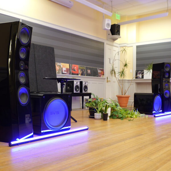A front of house view of the audiophile system donated to Harvard University by FutureAudiiophile.com and a select group of our sponsors.