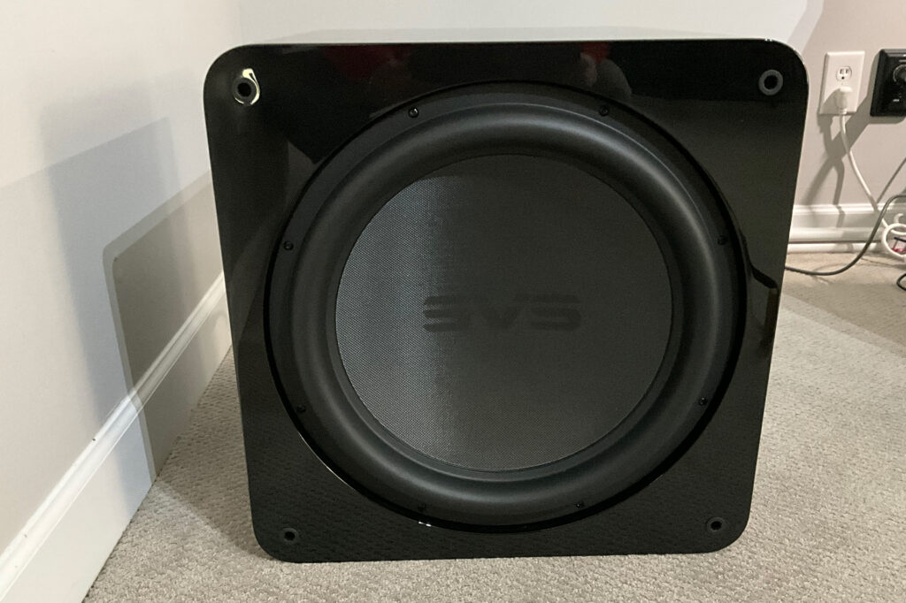 The SVS SB17 tipped on its side at Paul Wilson's home.