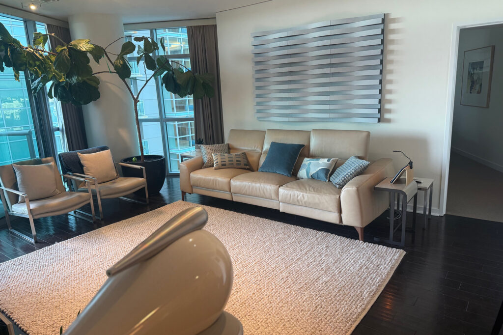 An early look at Jerry's Marina Del Rey Condo (before professional photos) but post room treatment installation.