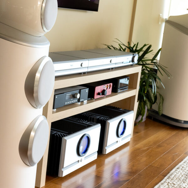 The Pass Labs XA 160.8 Class A mono amps installed in Jerry Del Colliano's reference audio system