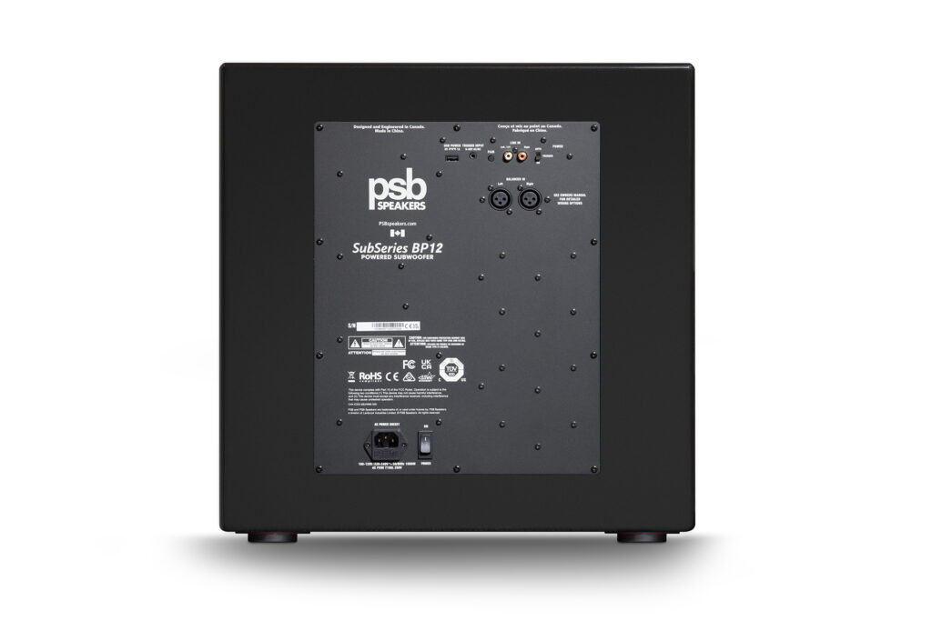The rear of the PSB BP-12 subwoofer.