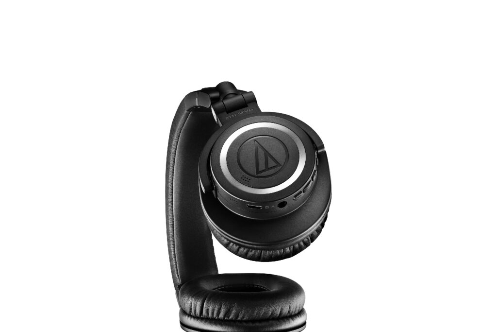 The AudioTechnica-ATH-M50xBT Headphones come in black. 