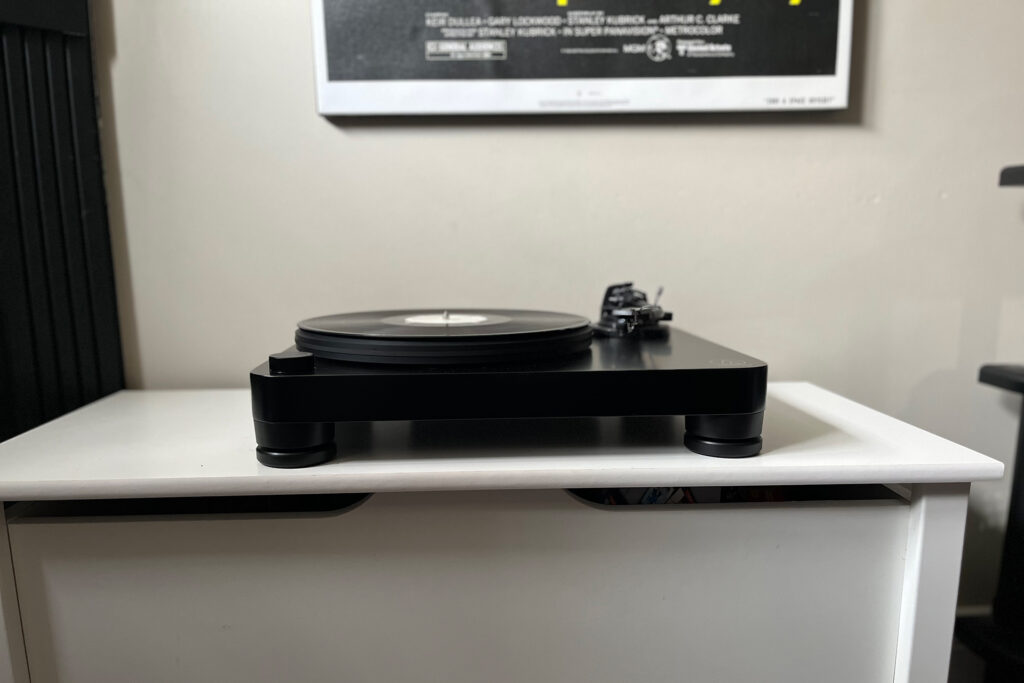 The Audio-Technica LP7X turntable at Andrew Dewhirst's home.