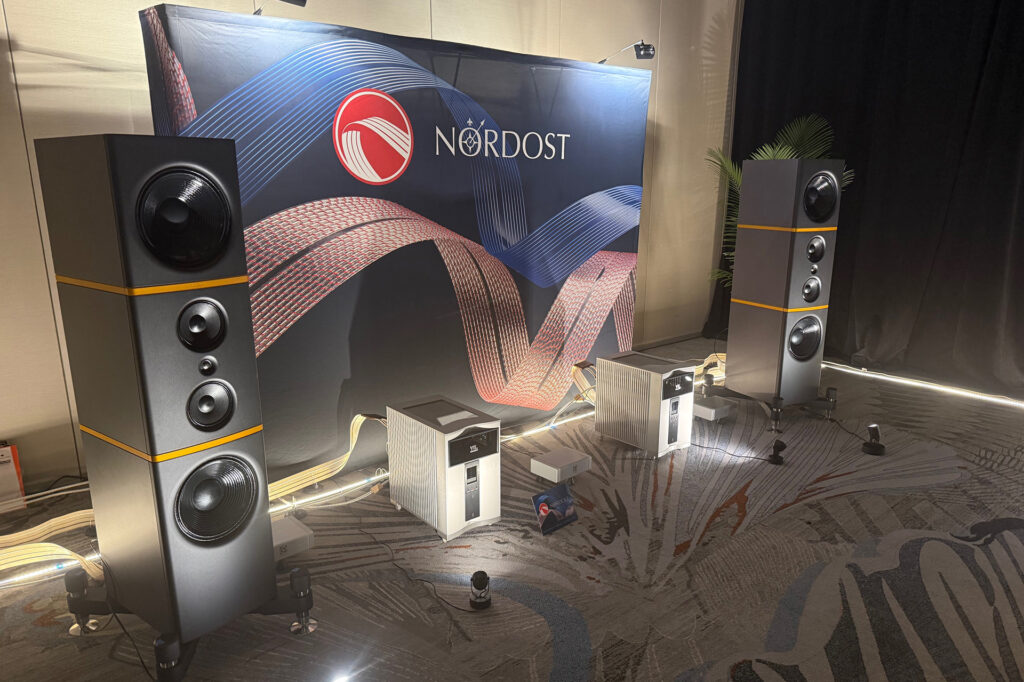 The Nordost, Stenheim and VTL room was rocking a killer VPI turntable and sounding very, very good.