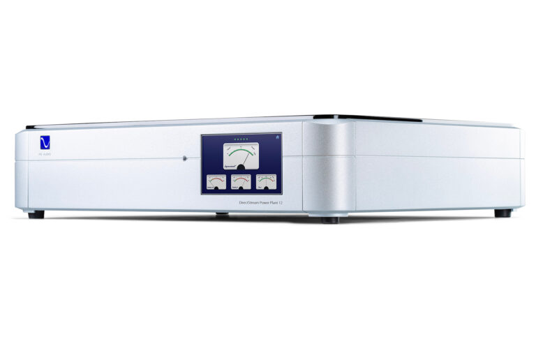 the PS Audio Power Plant 12 showing its multiple gauge screen option.