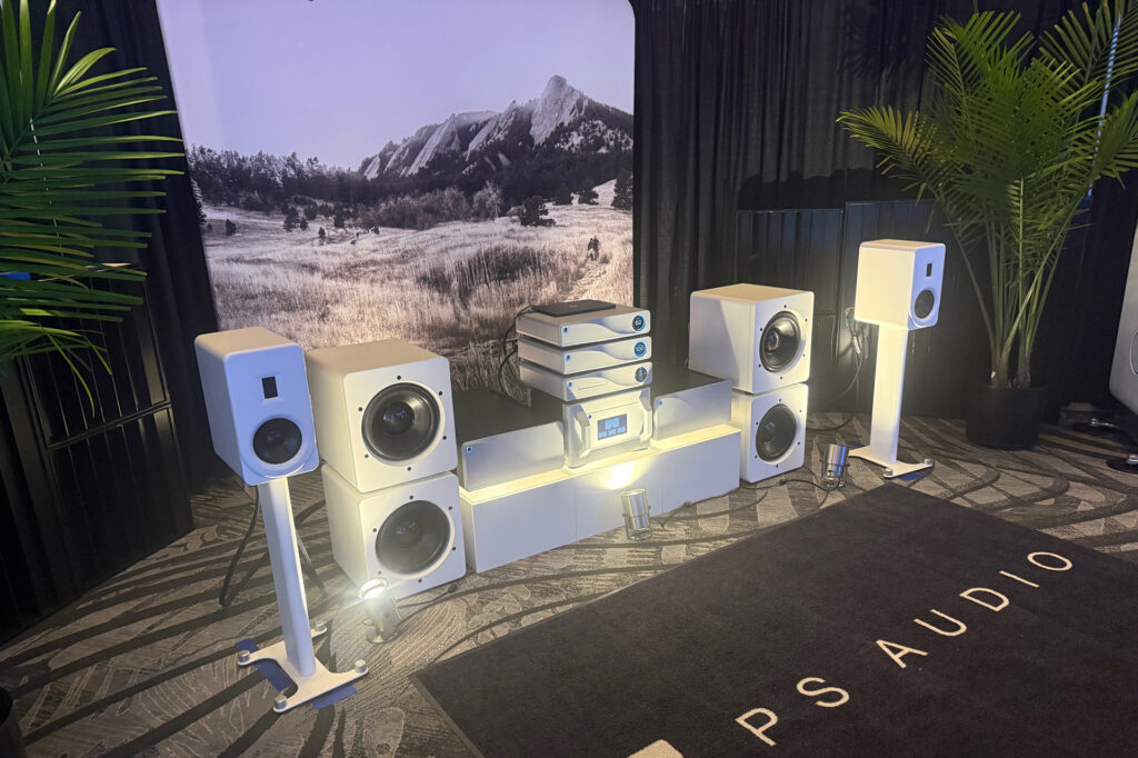 Stacked Subwoofers at the PS Audio room.