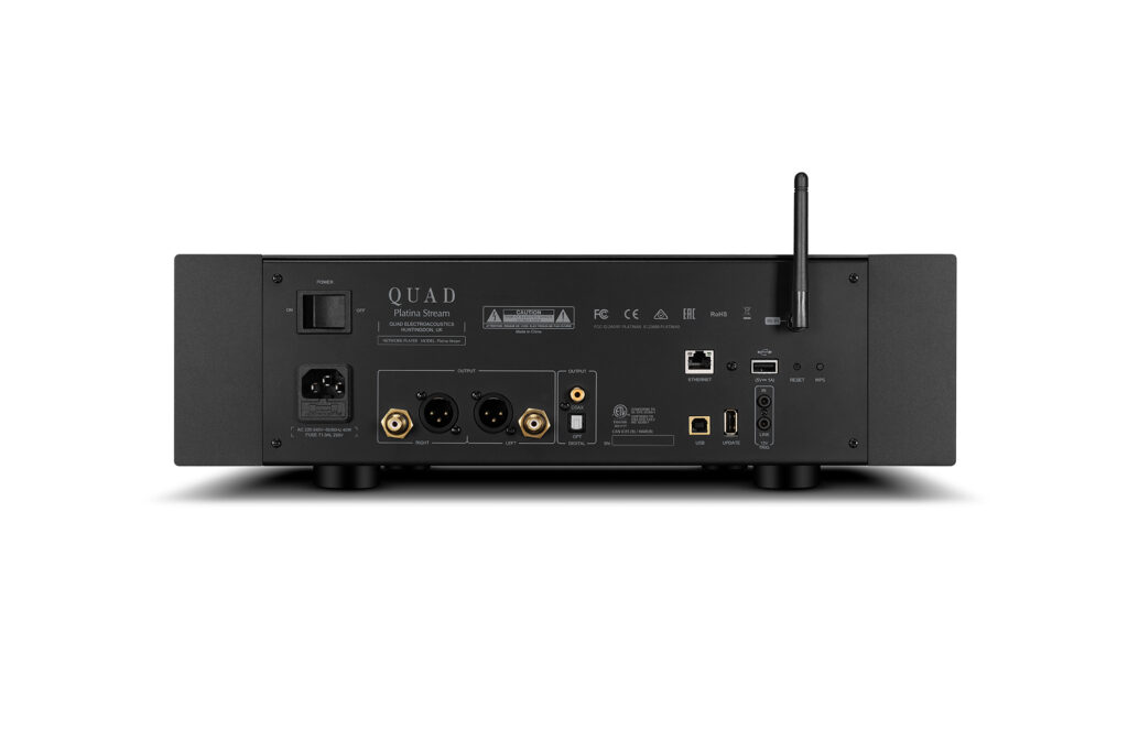A look at the rear panel of the Quad Platina Music Streamer.