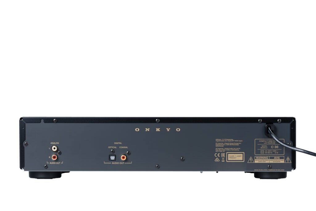 The rear of the Onklyo ICON C30 Compact Disc player.