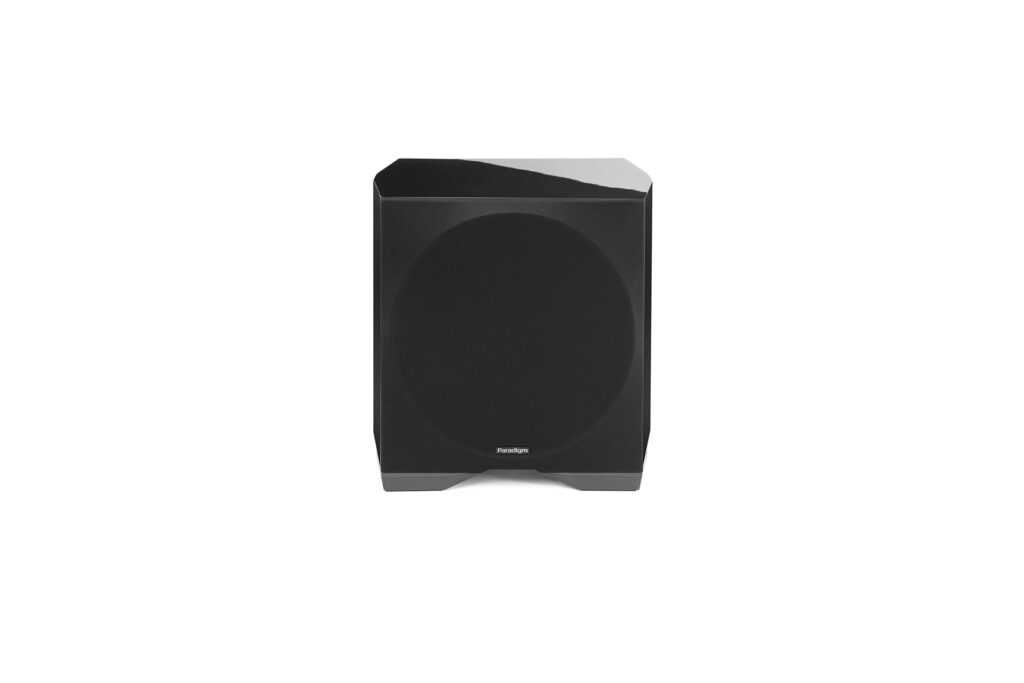 The Paradigm Defiance 10 Subwoofer with its grill on