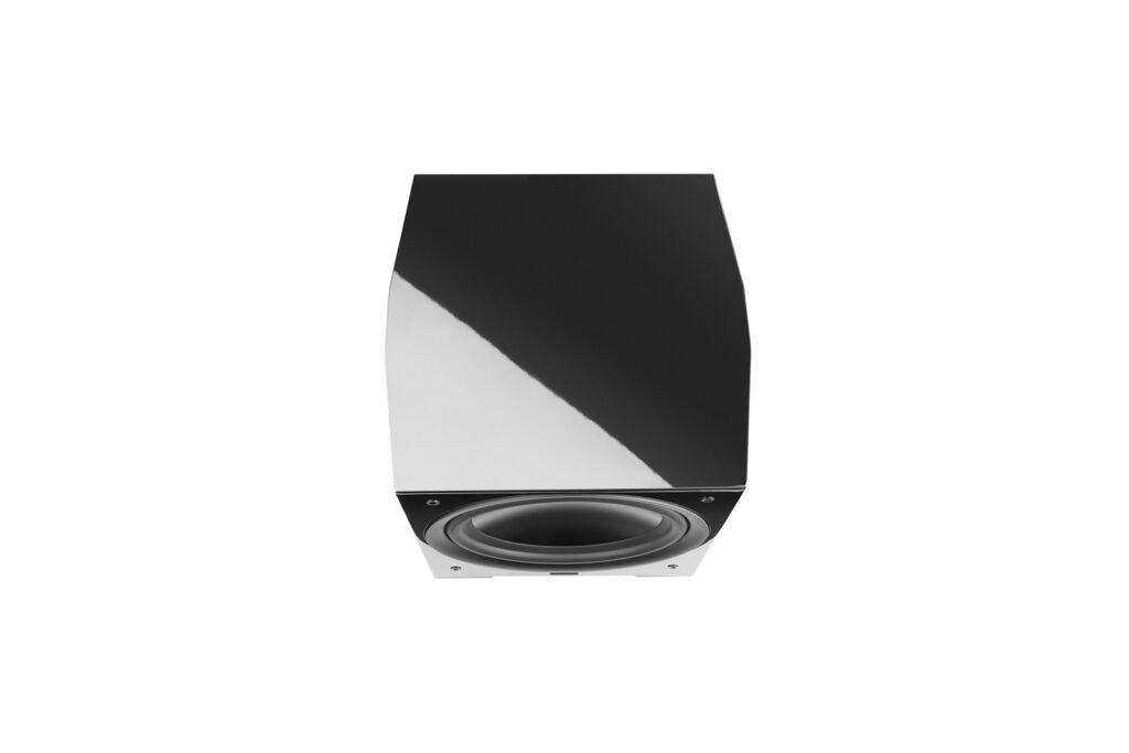 A top-down view of the Paradigm Defiance 10 subwoofer.