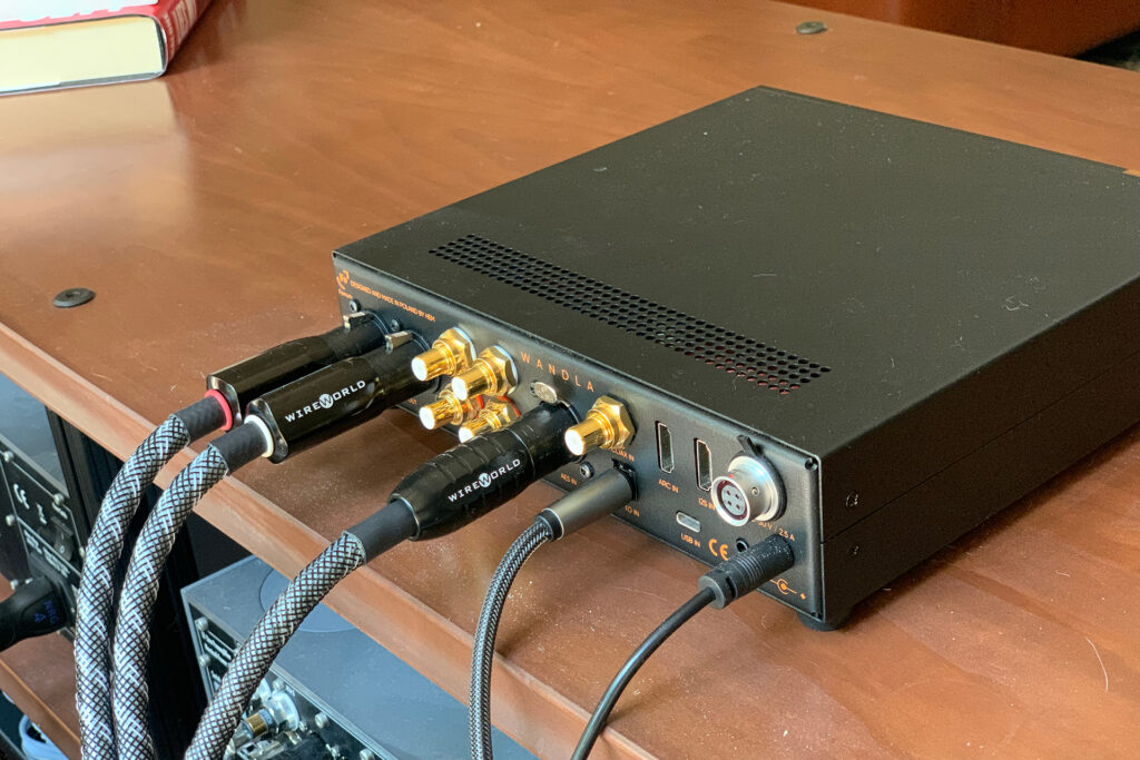 The Ferrum Wanda DAC from the rear with many input and output options.