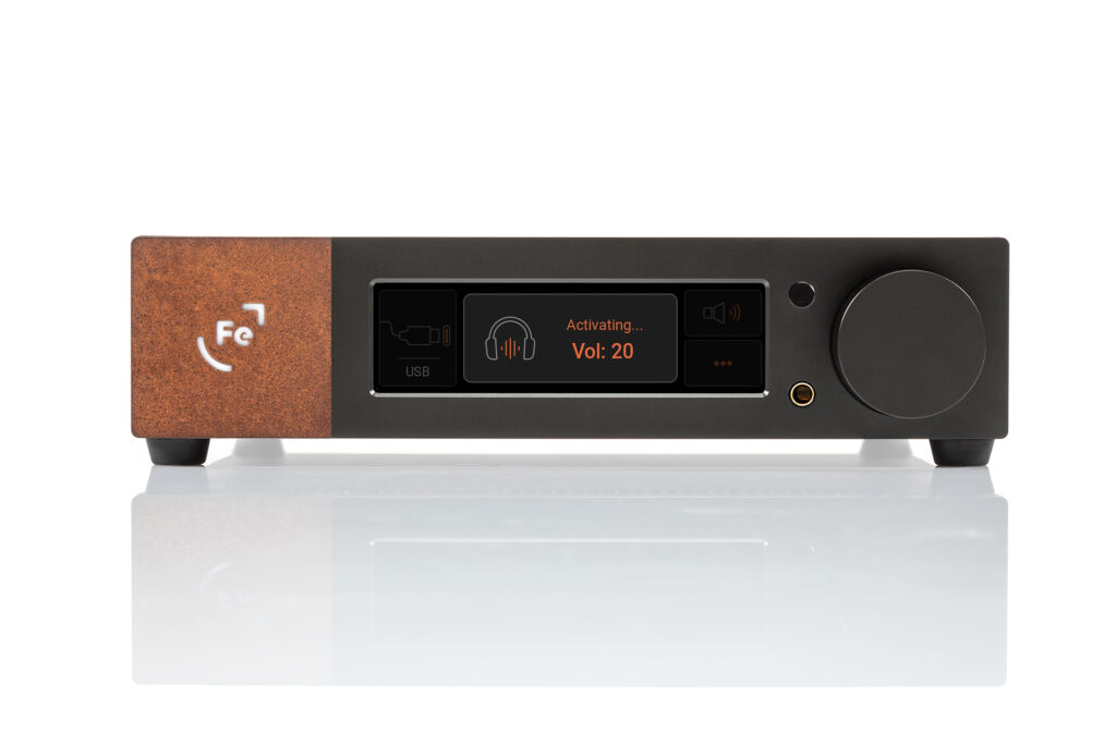 The Ferrum Wanda DAC with the display on.