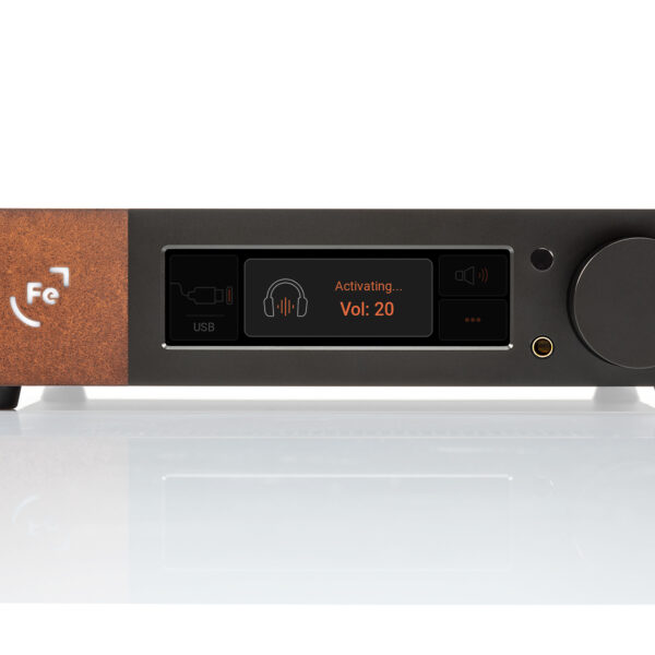 The Ferrum Wanda DAC with the display on.