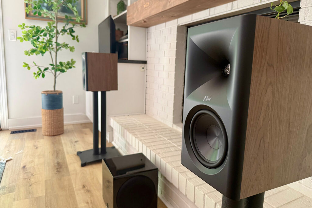 Klipch The Fives stand-mounted at Eric Forst's home.