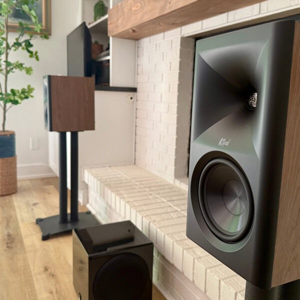 Klipch The Fives stand-mounted at Eric Forst's home.