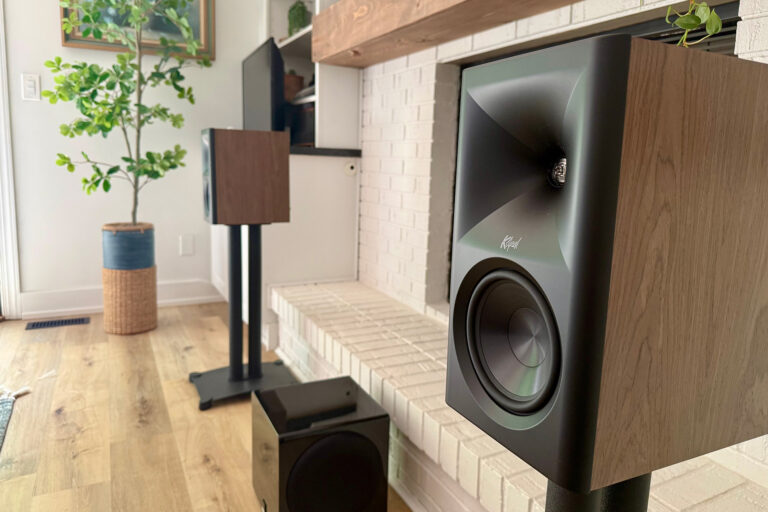 Klipch The Fives stand-mounted at Eric Forst's home.