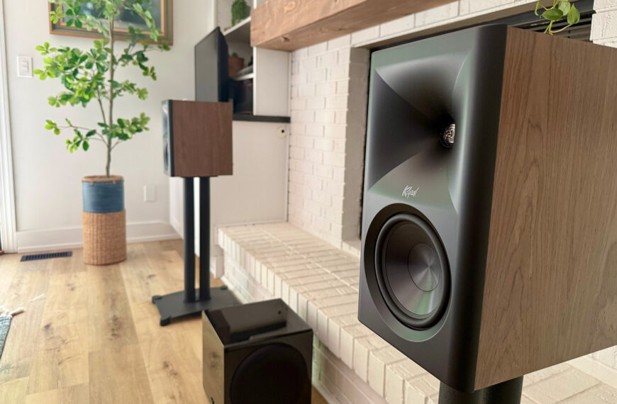 Klipch The Fives stand-mounted at Eric Forst's home.