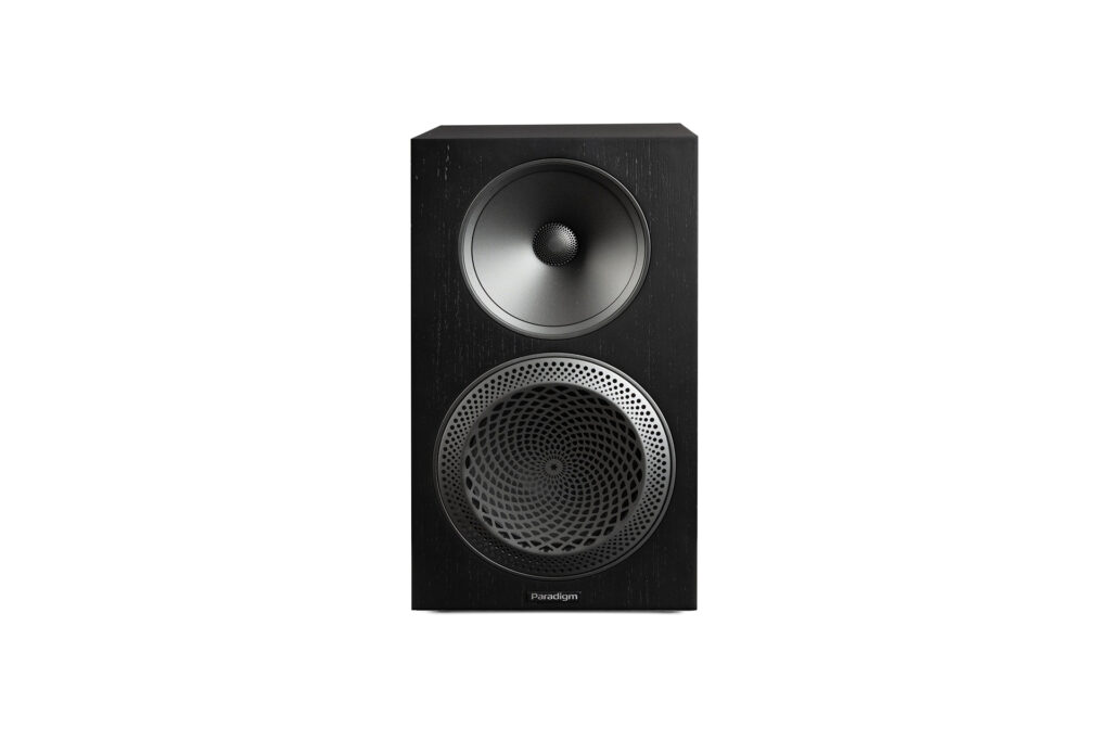 The The Paradigm Premier 120 V2 speakers in black.