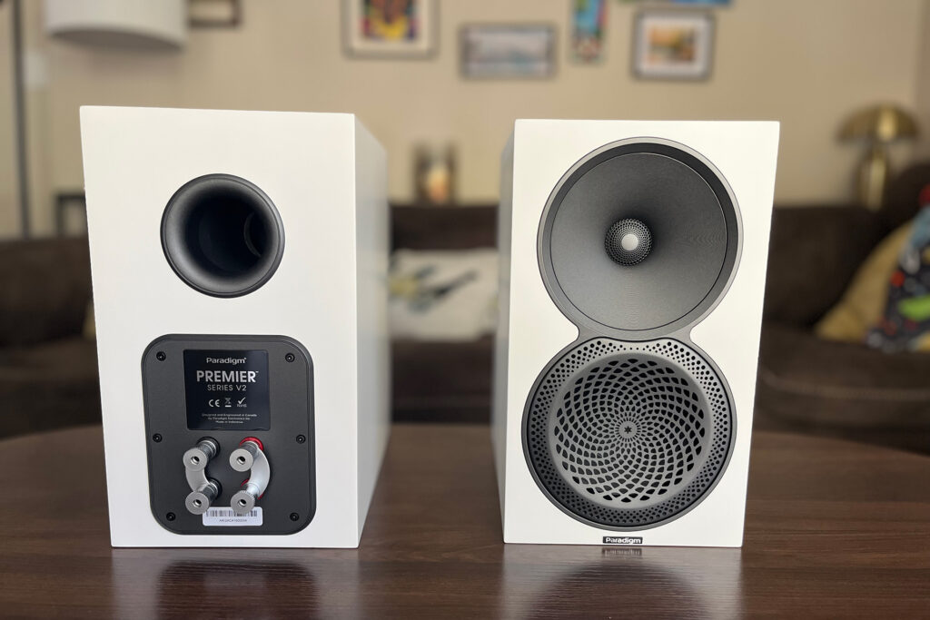 The The Paradigm Premier 120 V2 speakers at Andrew Dewhirst's home in Canada.